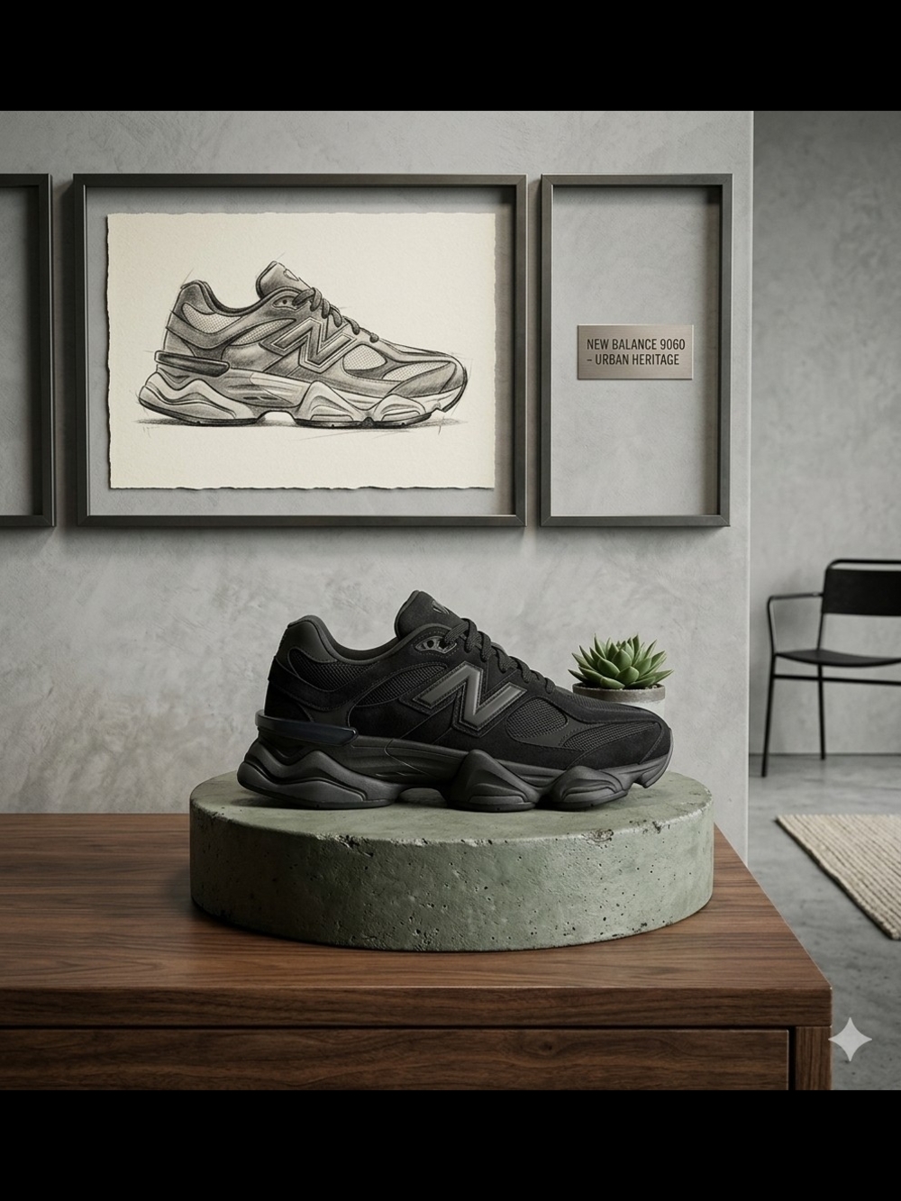 Kids 13.5C NEW BALANCE 9060, PC9060-BB BLACK/BLACK New In Box